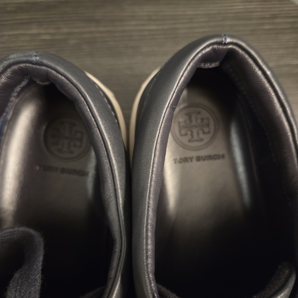 Tory Burch Navy Leather Sneakers - Picture 8 of 10
